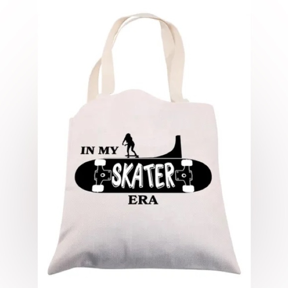 In My Skater Era Skateboard Graphic Canvas Tote Bag Y2K Streetwear